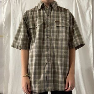 Men’s Plaid Button Up T-Shirt